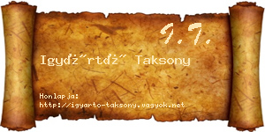 Igyártó Taksony névjegykártya